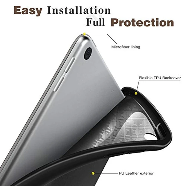 Alt view image 4 of 7 - Case for iPad 9.7 2018 with Apple Pencil Holder - Slim Lightweight Smart Shell Stand Cover Case with Auto Wake/Sleep for Apple iPad 9.7 Inch 2018 Released Tablet (A1893/A1954), Black