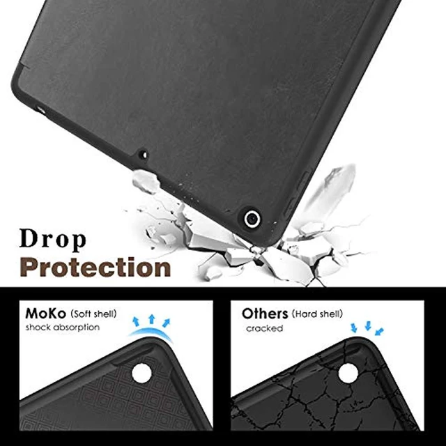Alt view image 5 of 7 - Case for iPad 9.7 2018 with Apple Pencil Holder - Slim Lightweight Smart Shell Stand Cover Case with Auto Wake/Sleep for Apple iPad 9.7 Inch 2018 Released Tablet (A1893/A1954), Black