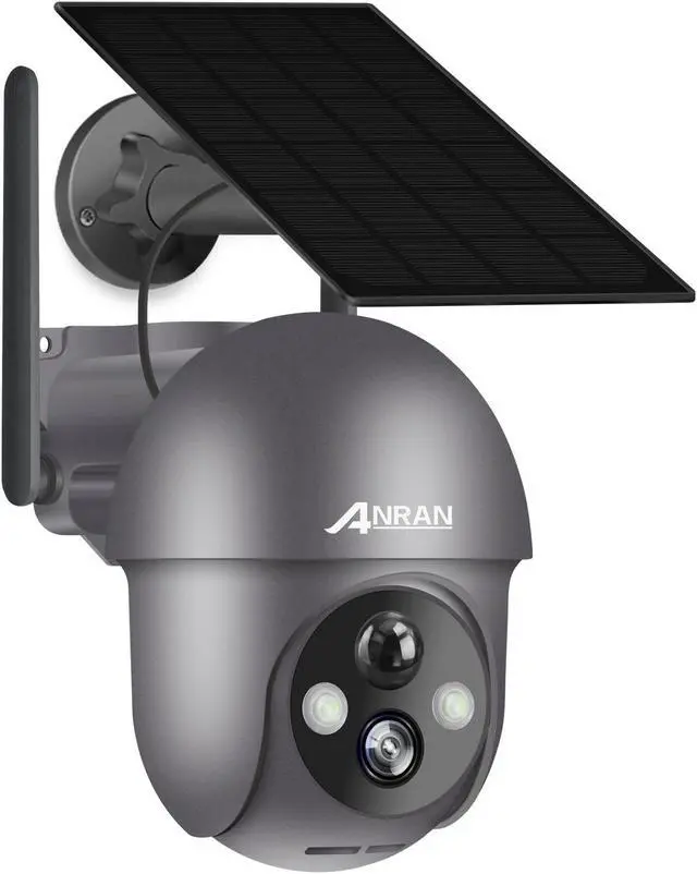 Main image of ANRAN Security Camera Wireless Outdoor with 360° View, 2K Solar Outdoor Camera with Smart Siren,Color Night Vision, PIR Human Detection,2-Way Talk, IP65, Q1 Grey