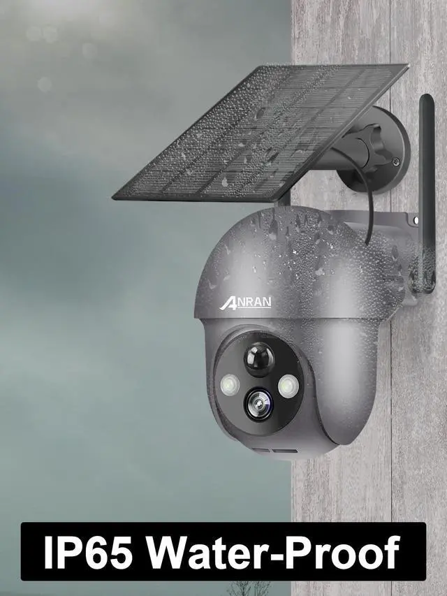 Alt view image 6 of 6 - ANRAN Security Camera Wireless Outdoor with 360° View, 2K Solar Outdoor Camera with Smart Siren,Color Night Vision, PIR Human Detection,2-Way Talk, IP65, Q1 Grey