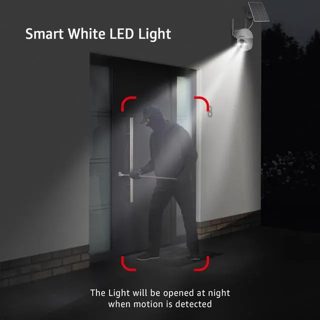 Alt view image 6 of 6 - ANRAN 2K Security Camera Wireless Outdoor, Solar Outdoor Camera with 360° View, Smart Siren,Night Vision,Two Way Talk,Human&Vehicle Detection,Q01-3MP-W-2 Packs