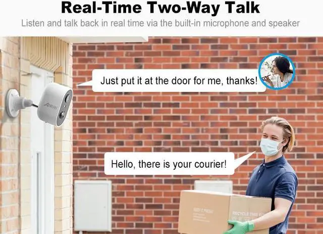 Alt view image 5 of 5 - Security Cameras Wireless Outdoor,ANRAN Camera Continuous Power with soloar,Human&vehicle Detection, Color Night Vision, Two way talk,Compatible with Alexa, 2 Packs