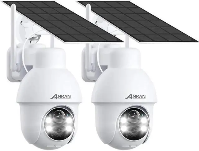 Main image of Security Cameras Indoor/Outdoor - 2k Solar Security Camera,Color Night Vision,360°Surveillance,IP65 Waterproof, 2 Way Talk, Human&Vehicle Detection, Q3 2 Packs