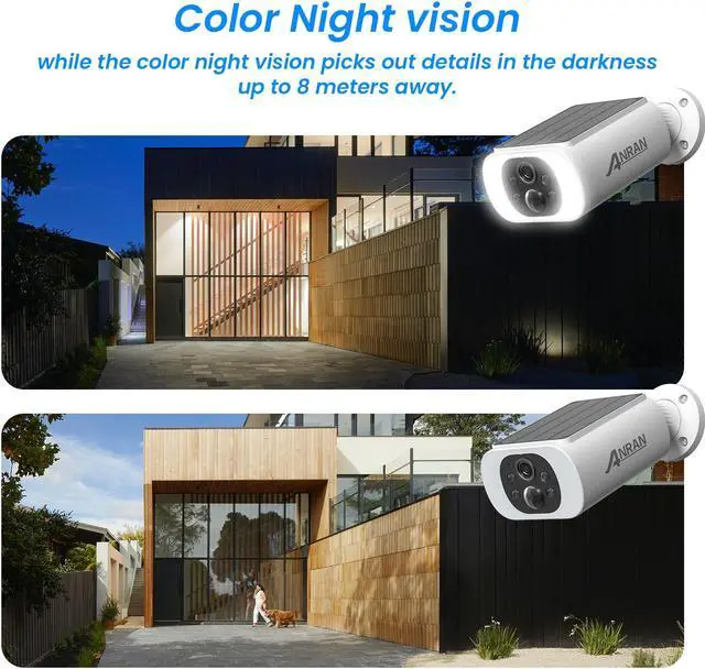 Alt view image 5 of 7 - Security Cameras Wireless Outdoor Solar, 2K WiFi Surveillance Outdoor Camera for Home Security with Embedded Solar Panel, Color Night Vision, 2-Way Talk,