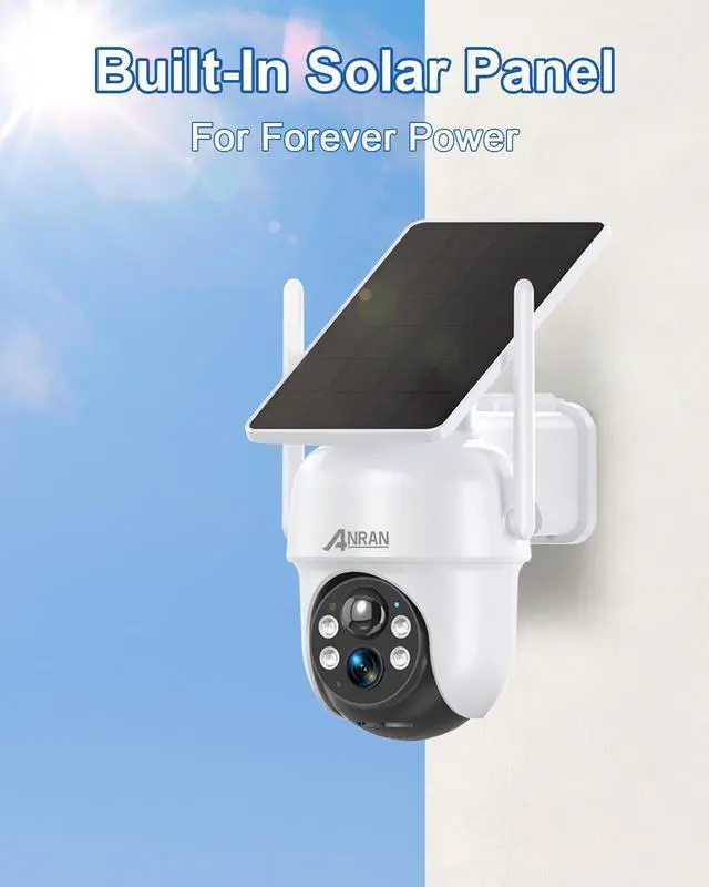 Main image of ANRAN 4MP WIFI Solar Security Cameras Outdoor, PIR Detection, Multi-User Sharing, Simple Installation, Color Night Vision, Two Way Talk, Q4