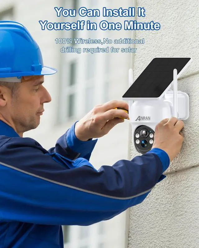 Alt view image 5 of 5 - ANRAN 4MP WIFI Solar Security Cameras Outdoor, PIR Detection, Multi-User Sharing, Simple Installation, Color Night Vision, Two Way Talk, Q4