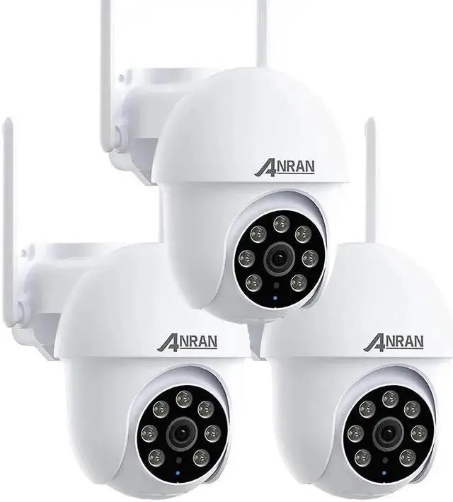 Main image of ANRAN 5MP Security Camera Outdoor,2.4G WiFi, 360°Surveillance,No Blind Spots,Human&Vehicle Detection,Color Night Vision,Two Way Talk,IP66 Waterproof,P3- 3packs