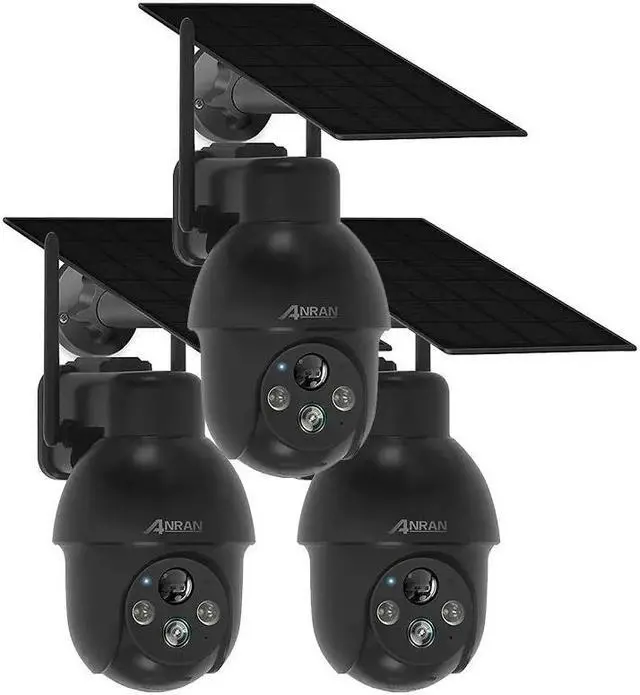 Main image of ANRAN 2K 3MP Wireless outdoor surveillance camera, PIR human detection, two-way audio, free APP CloudEdge or ANRAN, Q3-3packs, black