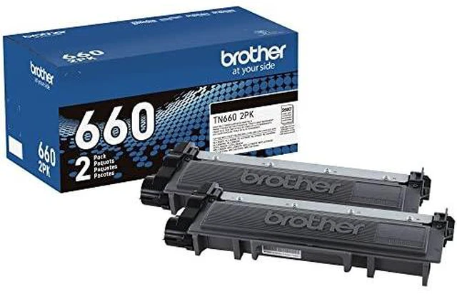 Main image of Brother Genuine High-Yield Black Toner Cartridge TN660 (TN6602PK) (Pack of 2, 4 Count Total)