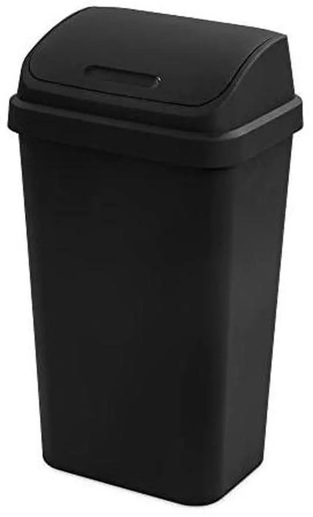 Main image of Sterilite Wastebasket Swingtop Black 13 Gallon 10899004