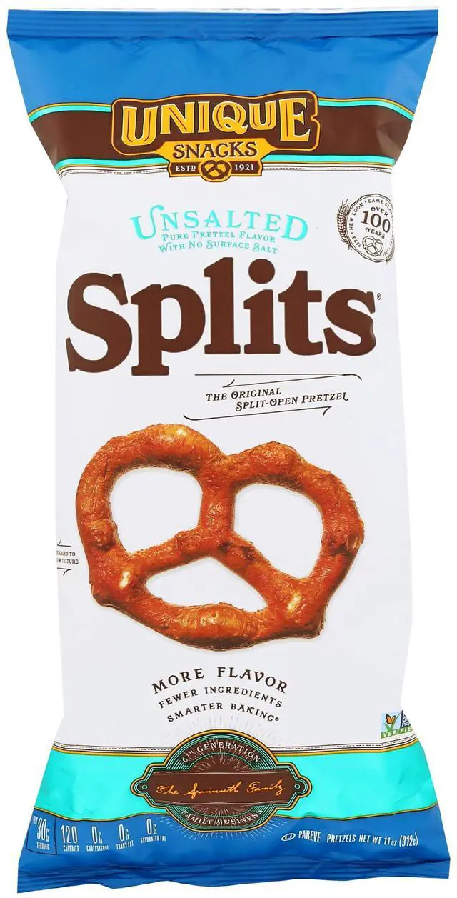 Main image of Unique Unsalted Pretzel Splits 11oz