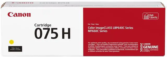 Main image of Canon 075H Yellow Toner Cartridge, High Capacity