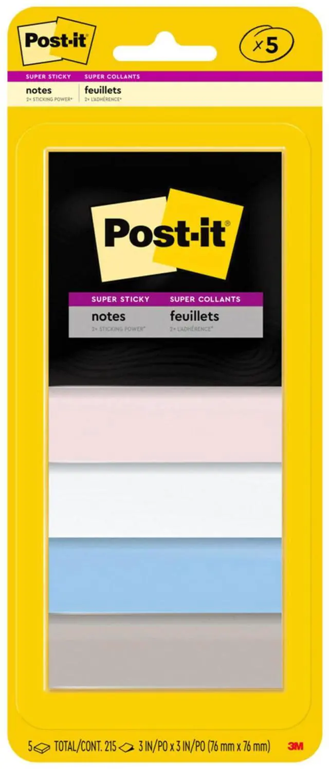 Main image of Post-it Super Sticky Notes Simply Serene 3x3in 5-Pack