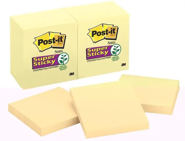 Main image of Post-it Notes Super Sticky 76x76mm 90 Sheets 12-Pack