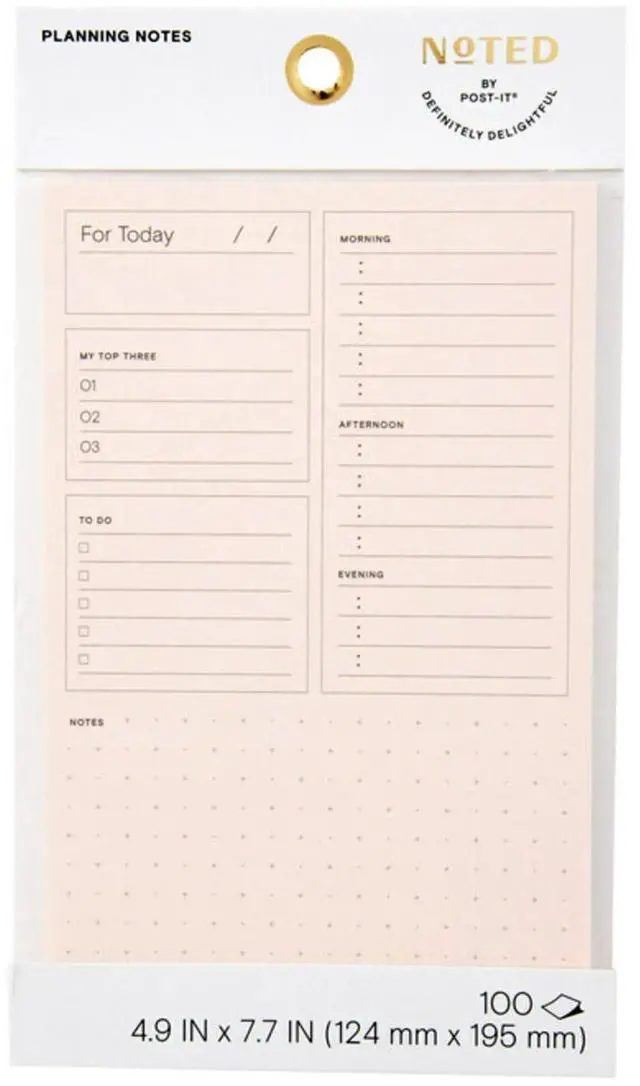 Main image of Post-it Noted Plan Your Day Notes 4.9x7.7in 100 Sheets