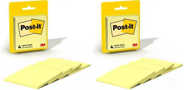 Main image of Post-it Notes 3x3 in 4 Pads Canary Yellow 2-Pack
