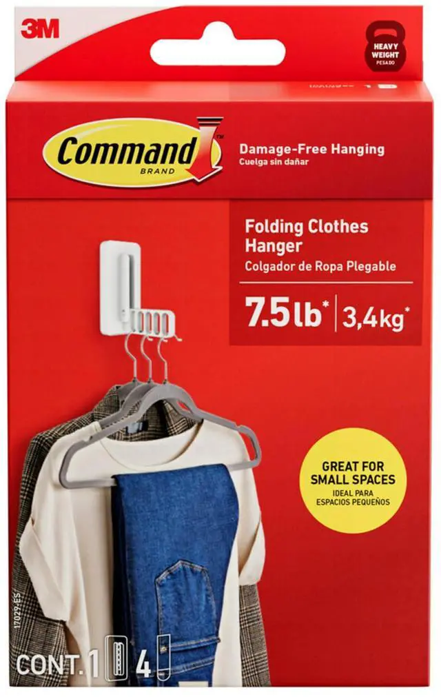 Main image of Command Folding Clothes Hanger Organizer, 1 Hook, 5 Rungs