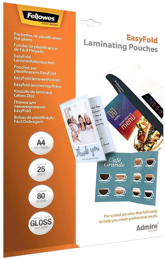 Main image of Fellowes A4 Laminating Pouches 25-Pack 160 Micron