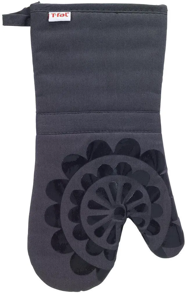 Main image of T-Fal Oven Mitt Silicone Medallion Charcoal Grey 12.75x7