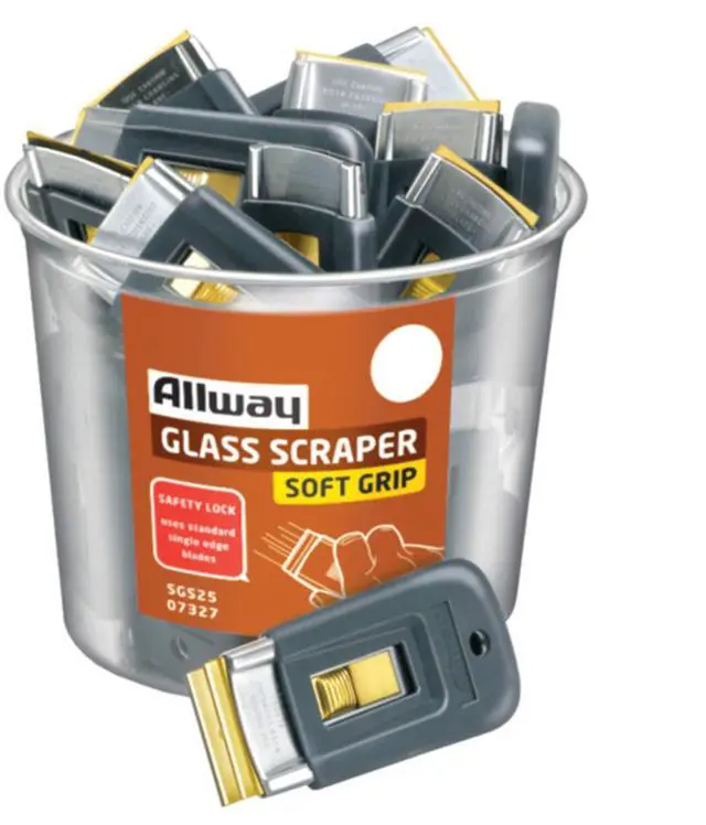 Main image of ALLWAY Soft-Grip Retractable Glass Scraper 1.5 in