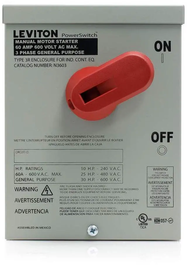 Main image of Leviton Toggle Type 3R Enclosure, Model MS603-FW/BW