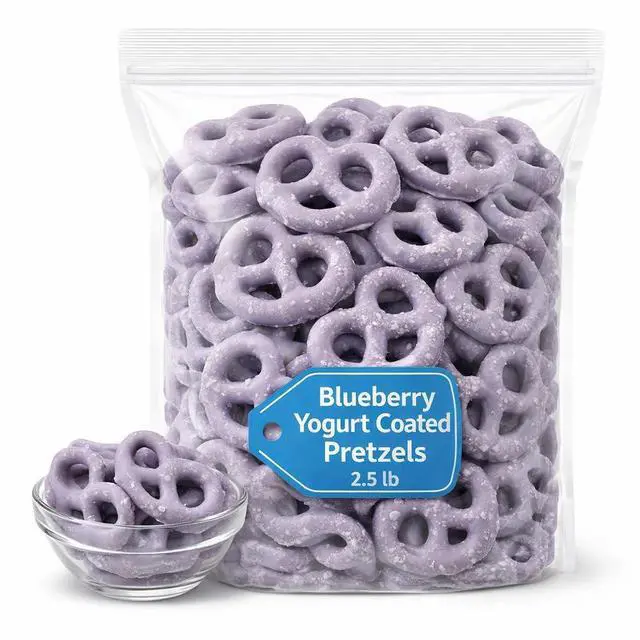 Main image of Blueberry Yogurt Coated Pretzels 2.5 lb Bag