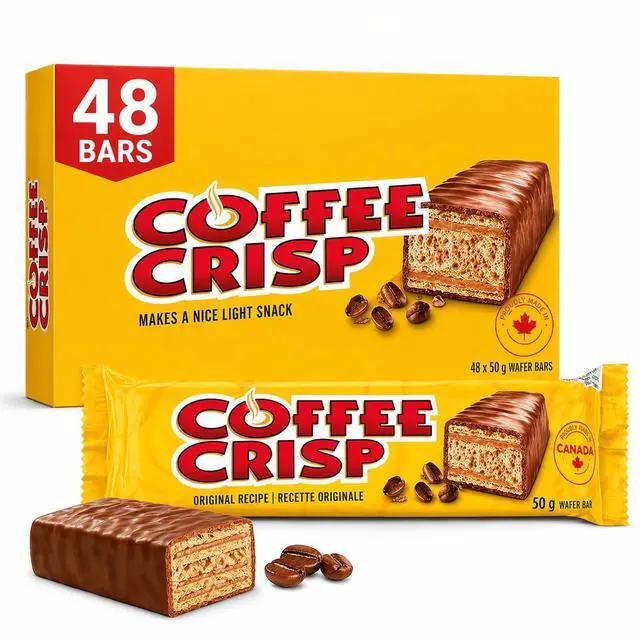 Main image of Coffee Crisp Chocolate Candy Bars 50g, 48 Pack