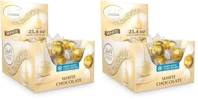 Main image of Lindt LINDOR White Chocolate Truffles 25.4 oz 60 Count Pack of 2