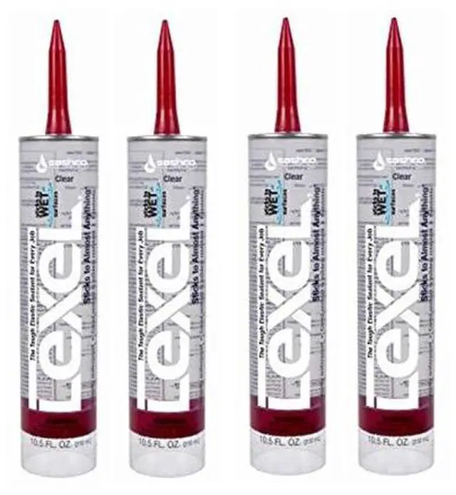 Main image of Sashco Lexel 13010 Clear Adhesive Caulk 10.5oz 4-Pack