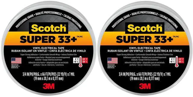 Main image of Scotch Super 33+ Vinyl Electrical Tape 3/4 in x 66 ft 2 Pack