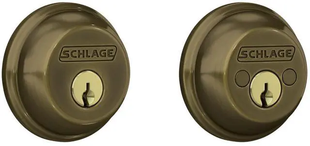 Main image of Schlage B62N609 Double Cylinder Deadbolt, Brass