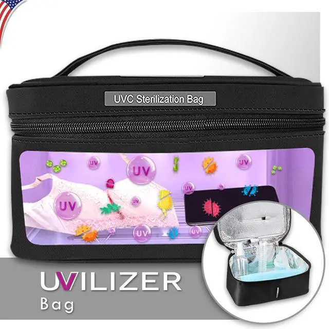 Main image of UVILIZER Bag - UV Light Sanitizer & Ultraviolet Sterilizer Box (Portable UV-C Cleaner for Home, Car, Travel | UVC LED Disinfection Lamp for Phone, Keys, Baby Items | Kill Germs, Bacteria, Virus | USA)