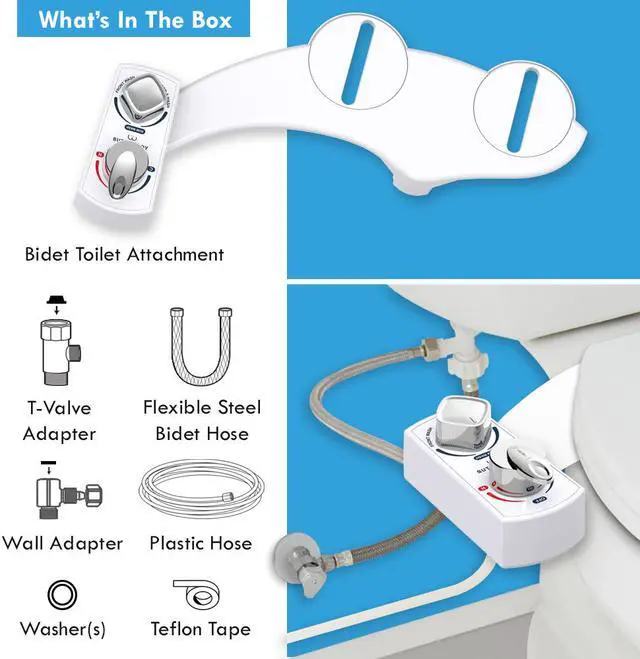 Alt view image 7 of 7 - BUTT BUDDY Spa - Bidet Toilet Seat Attachment & Fresh Water Sprayer (Cool & Warm Temperature Control | Easy Setup, Universal Fit, Non-Electric | Dual-Nozzle Cleaning, Adjustable Pressure, Female Wash)