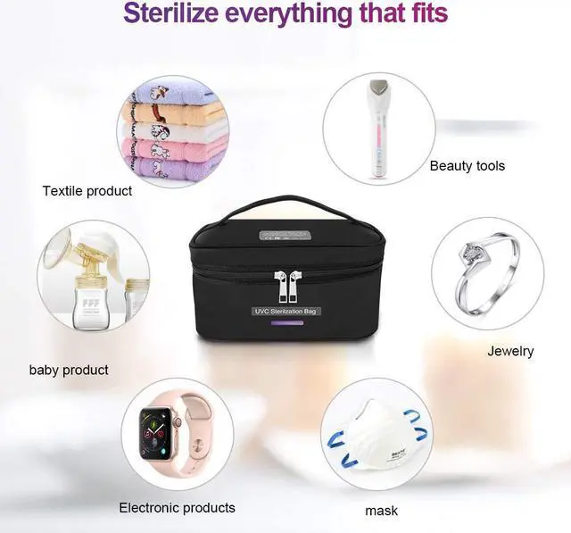 Alt view image 3 of 6 - UVILIZER Bag - UV Light Sanitizer & Ultraviolet Sterilizer Box (Portable UV-C Cleaner for Home, Car, Travel | UVC LED Disinfection Lamp for Phone, Keys, Baby Items | Kill Germs, Bacteria, Virus | USA)