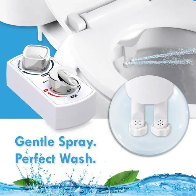 Alt view image 3 of 7 - BUTT BUDDY Spa - Bidet Toilet Seat Attachment & Fresh Water Sprayer (Cool & Warm Temperature Control | Easy Setup, Universal Fit, Non-Electric | Dual-Nozzle Cleaning, Adjustable Pressure, Female Wash)