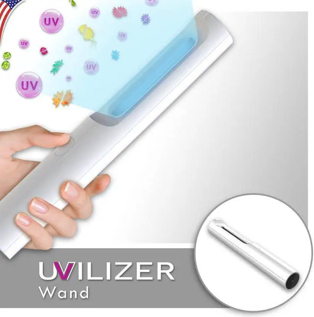Main image of UVILIZER Wand - UV Light Sanitizer & Portable Ultraviolet Sterilizer (Handheld UV-C Cleaner for Home, Baby Room, Travel | Rechargeable UVC Disinfection Lamp | No Odors, Toxins, Water | USA)