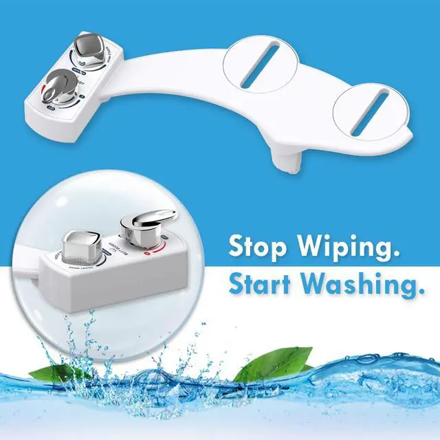 Alt view image 2 of 7 - BUTT BUDDY Spa - Bidet Toilet Seat Attachment & Fresh Water Sprayer (Cool & Warm Temperature Control | Easy Setup, Universal Fit, Non-Electric | Dual-Nozzle Cleaning, Adjustable Pressure, Female Wash)