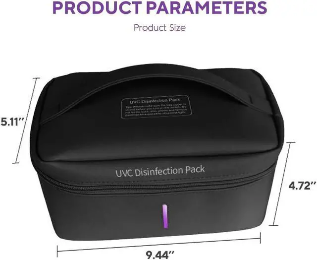Alt view image 6 of 6 - UVILIZER Bag - UV Light Sanitizer & Ultraviolet Sterilizer Box (Portable UV-C Cleaner for Home, Car, Travel | UVC LED Disinfection Lamp for Phone, Keys, Baby Items | Kill Germs, Bacteria, Virus | USA)