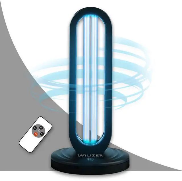 Main image of UVILIZER Tower - UV Light Sanitizer & Ultraviolet Lamp with Remote Control (UV-C Cleaner for Home, Room, Office | 38W UVC Disinfection Bulb | Kill Germs, Bacteria, Virus, Dust | USA)
