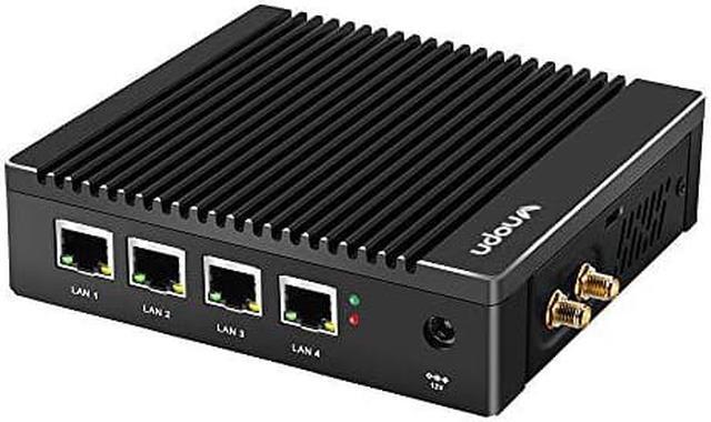 Main image of Vnopn Micro Firewall Appliance 4 Intel 2.5GbE NIC Ports Fanless Mini PC, Network Gateway Soft Router Mini Computer Intel N3700 Quad Core, Support AES-NI, 4GB DDR3, 64GB mSATA SSD