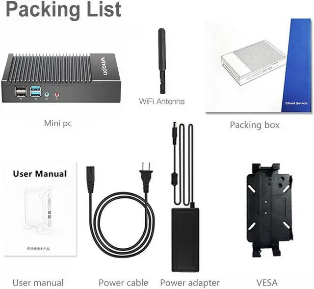 Sharevdi Fanless Mini PC, AMD A6 1450 Win 10 Pro (fino a 1,40 GHz