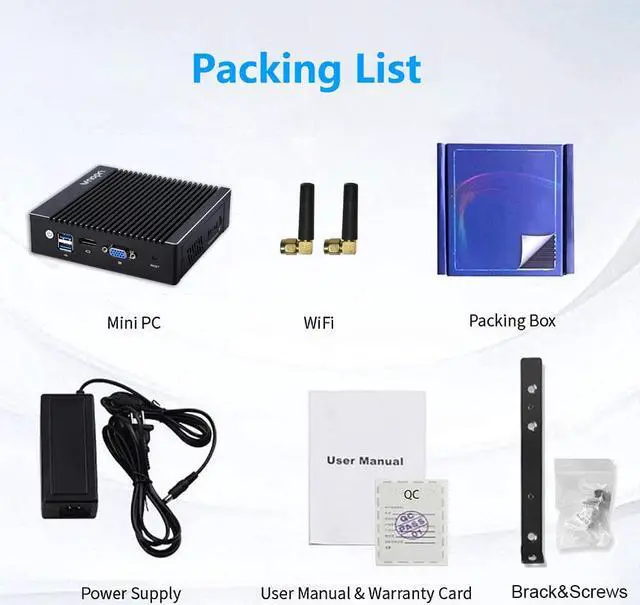 Alt view image 7 of 7 - Vnopn Micro Firewall Appliance 4 Intel 2.5GbE NIC Ports Fanless Mini PC, Network Gateway Soft Router Mini Computer Intel N3700 Quad Core, Support AES-NI, 8GB DDR3, 128GB mSATA SSD