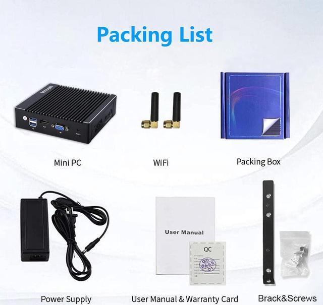 Alt view image 7 of 7 - Vnopn Micro Firewall Appliance 4 Intel 2.5GbE NIC Ports Fanless Mini PC, Network Gateway Soft Router Mini Computer Intel N3700 Quad Core, Support AES-NI, 4GB DDR3, 64GB mSATA SSD
