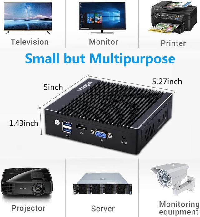 Alt view image 6 of 7 - Vnopn Micro Firewall Appliance 4 Intel 2.5GbE NIC Ports Fanless Mini PC, Network Gateway Soft Router Mini Computer Intel N3700 Quad Core, Support AES-NI, 4GB DDR3, 64GB mSATA SSD