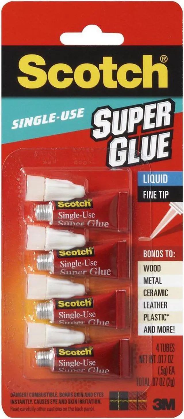 Alt view image 5 of 12 - 3M Super Glue Single Use Pointed Tip .07oz. 4/PK Clear AD114