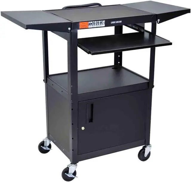 Alt view image 5 of 10 - Luxor AVJ42KBCDL Adjustable Height Cart
