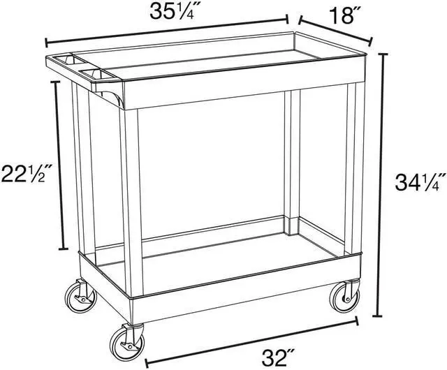 Alt view image 3 of 4 - Luxor EC11-BU Utility Cart