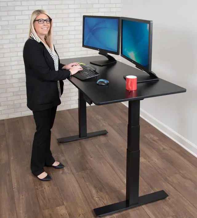 Alt view image 12 of 20 - Electric Standing Desk in Black (59 in. W x 29 in. D x 45 in. - 29 in. H)