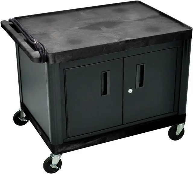 Alt view image 3 of 7 - Luxor A/V Cart with Locking Cabinet 27" H