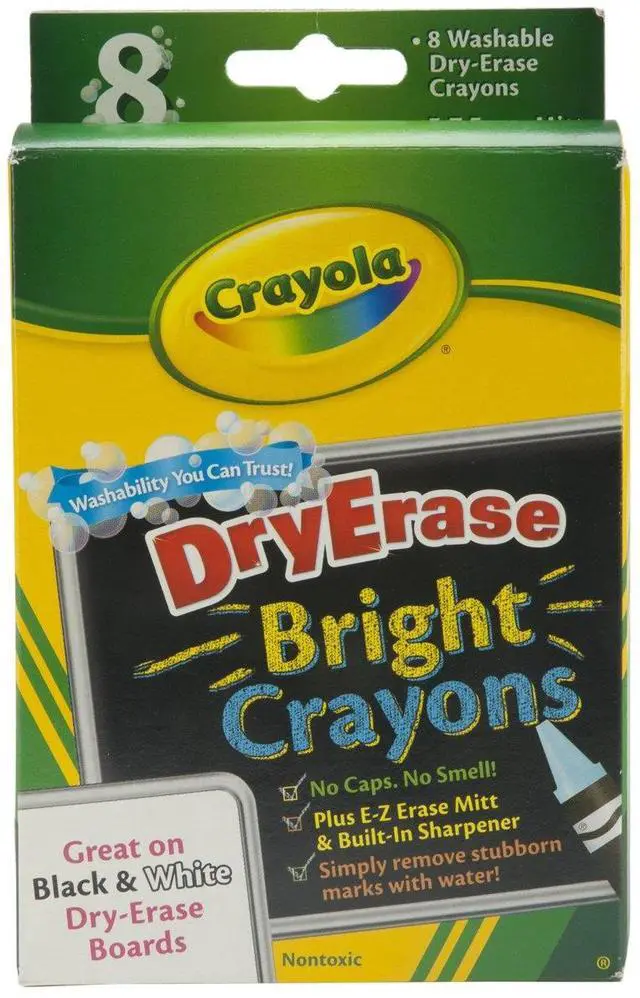 Alt view image 7 of 12 - Crayola Washable Dry-Erase Crayons-Bright 8/Pkg